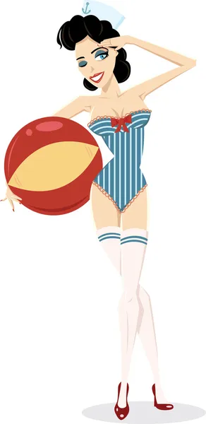 Sailor Pin-up illustration — Stock Vector