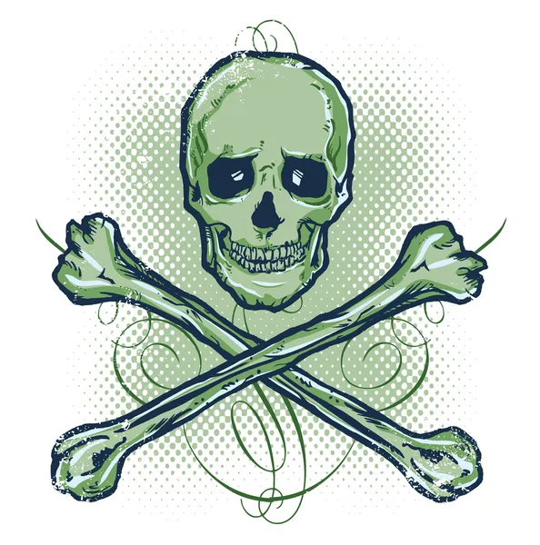 Illustration vectorielle crâne et os croisés — Image vectorielle