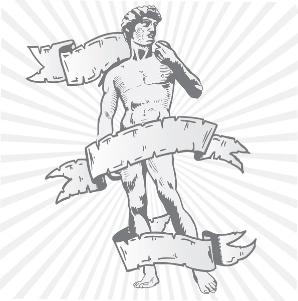 Άγαλμα του david διανυσματικά εικονογράφηση με — Διανυσματικό Αρχείο
