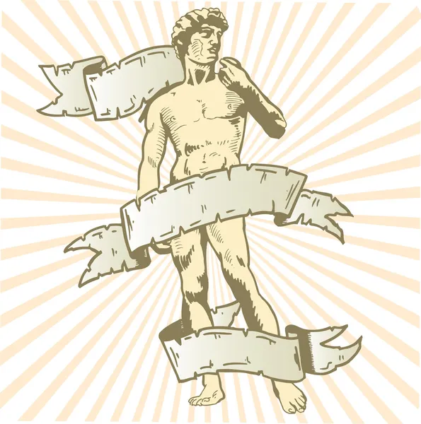 Illustration vectorielle Statue de David avec — Image vectorielle