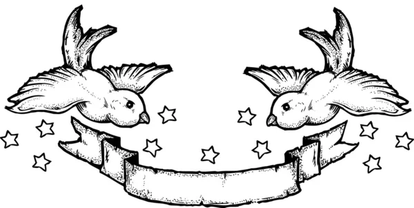 Bannière des hirondelles — Image vectorielle