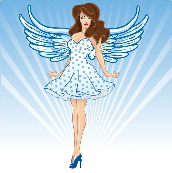 Sexy vrouwelijke engel of cupid figuur vector — Stockvector