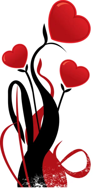 Valentines corazón en forma de flor vector il — Archivo Imágenes Vectoriales