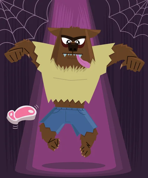 Loup-garou Halloween personnage vecteur illu — Image vectorielle