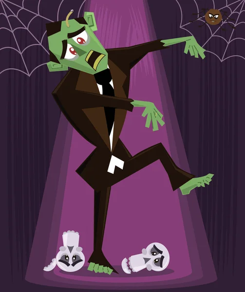 Zombie halloween carácter vector illust — Vector de stock