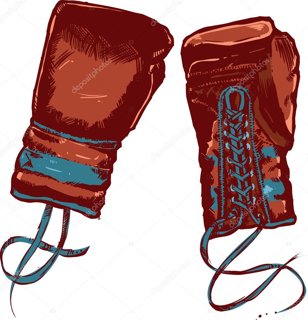 Vintage boxing gloves vector illustratio