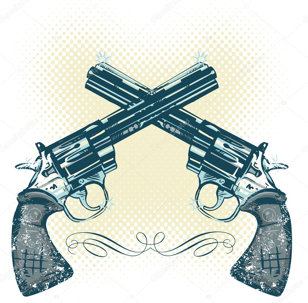Hand guns vector illustration