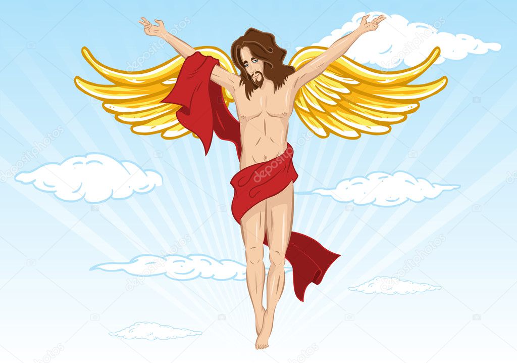 Male angel vector illustration