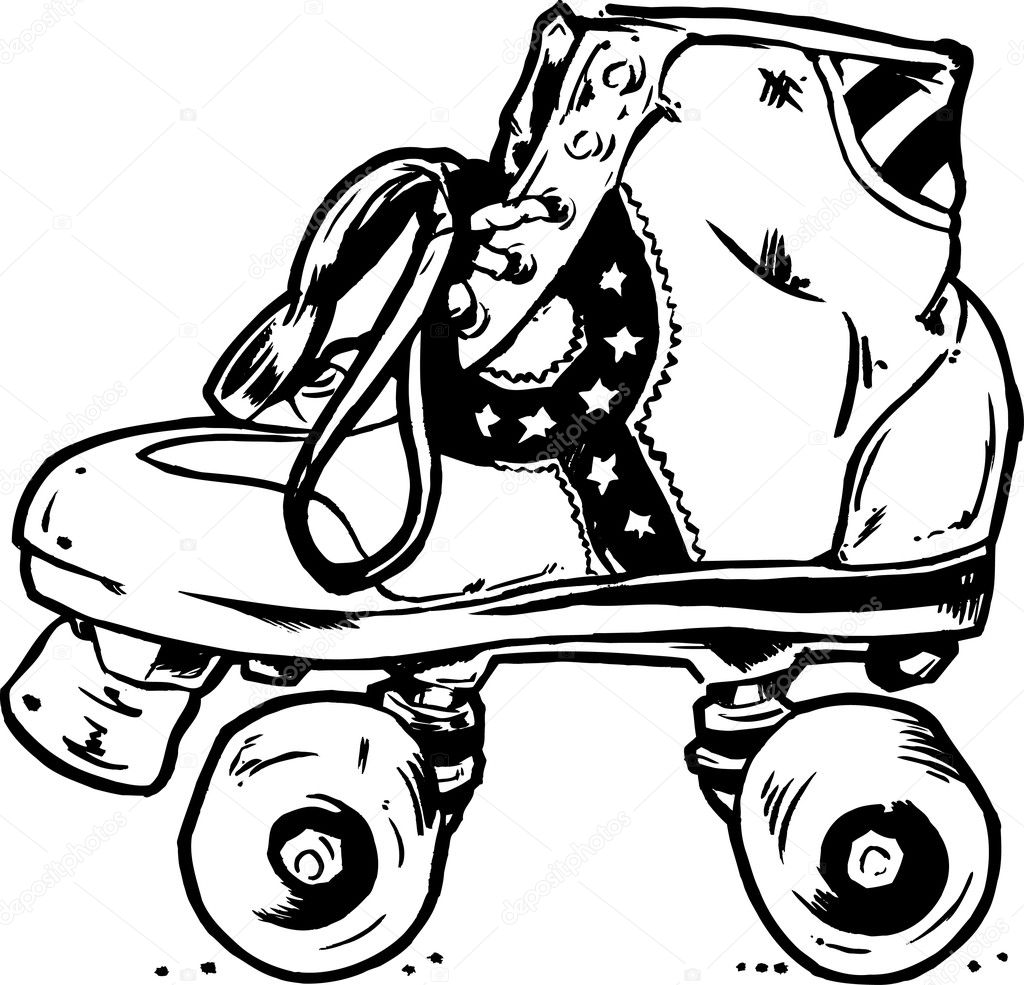 Retro Roller Boots Illustration