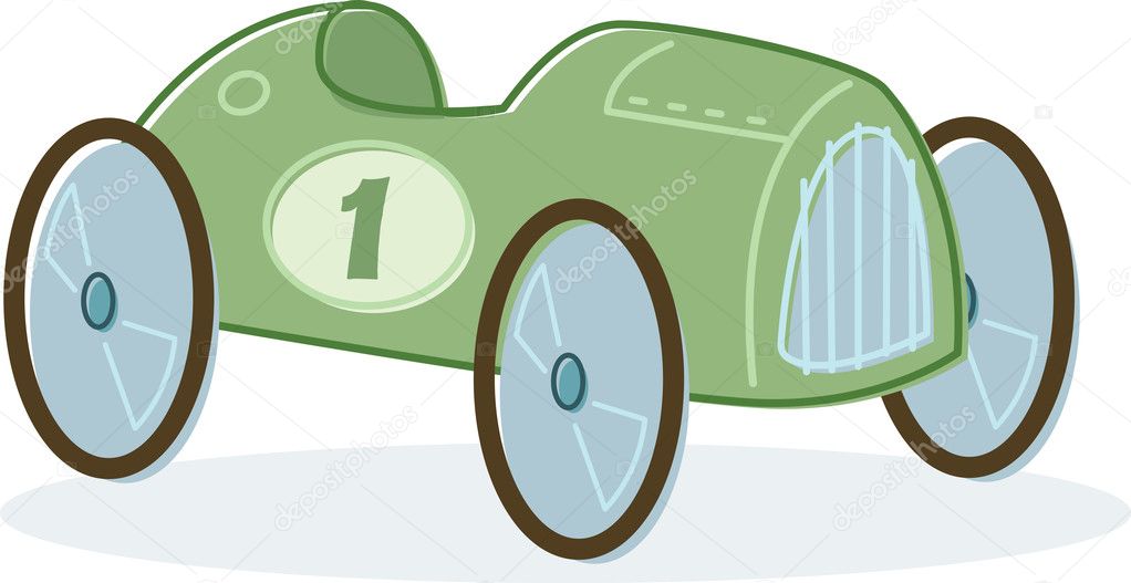 Retro style toy race car illustration