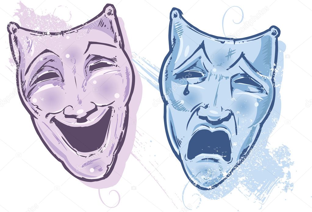 Résultat de recherche d'images pour "masque théâtre triste"