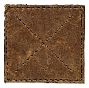 Brown scratched leather patch clipart