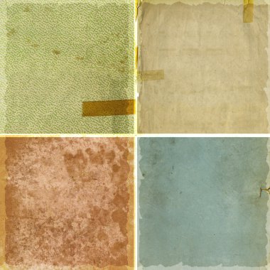 Collection of grunge paper textures clipart