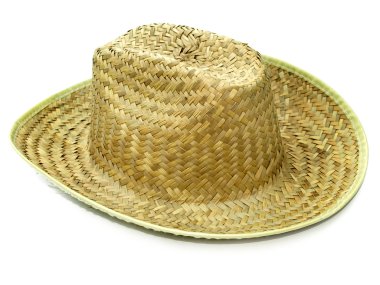 Straw cowboy hat isolated against white clipart