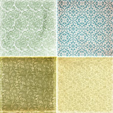 Collection of vintage wallpaper pattern clipart