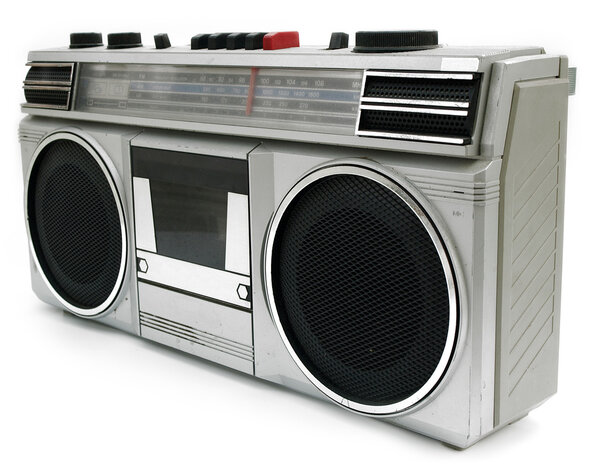 1980s style portable cassette player radio perfect for retro style designs