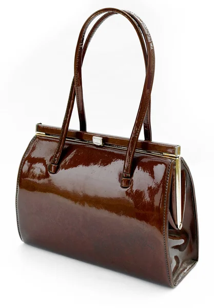 Brun læder håndtaske - Stock-foto