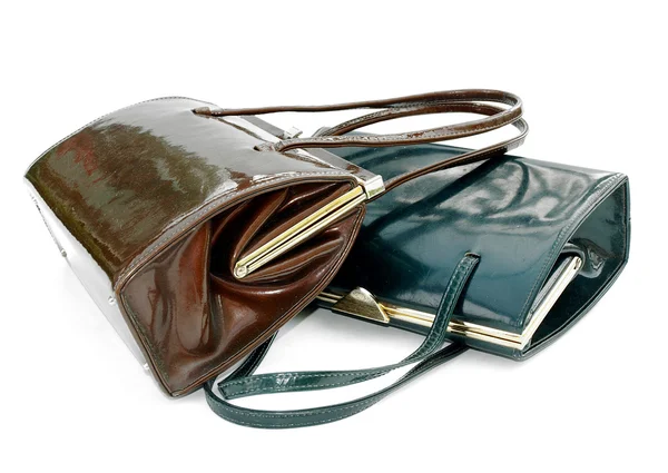 Две кожаные сумочки — стоковое фото