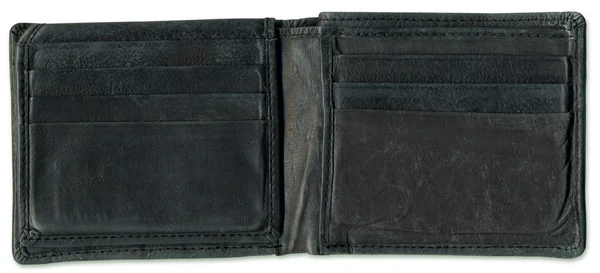 Old open leather wallet — Stock Photo, Image