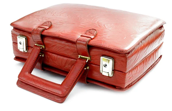 Vintage red leather bag — Stock Photo, Image