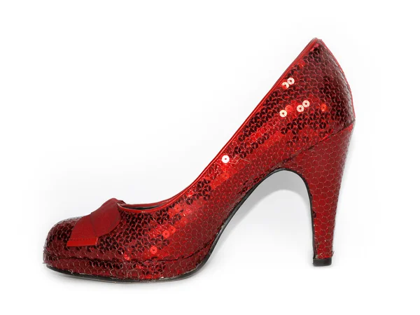Damer sexiga röda sparkle högklackade skor — Stockfoto