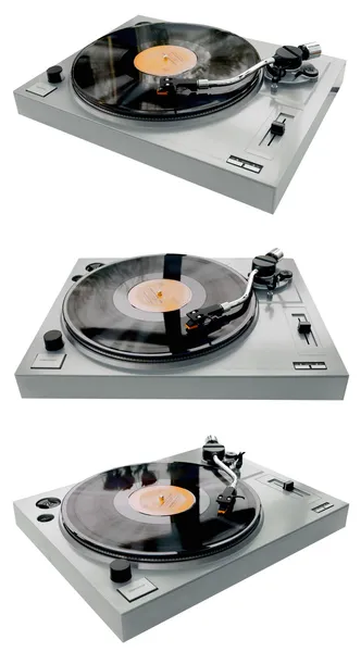 Complete record player from left right a — Stock Photo, Image