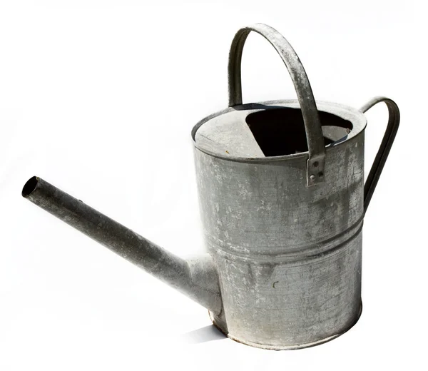 Rustic old metal watering can — Stock Photo, Image