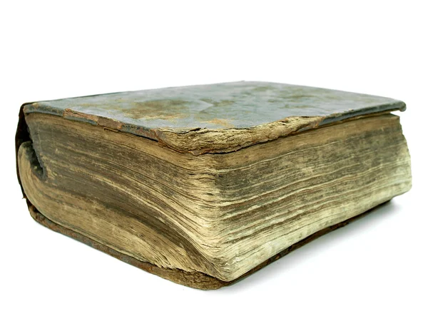 Vintage broken old book isolated against Stock Image