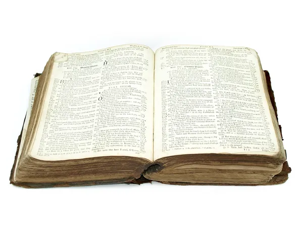 Grande Bible Ouverte Vintage Isolee A Nouveau Vide La Bible Stock Photo