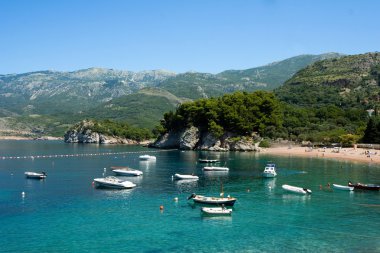 Beautiful bay with boats clipart