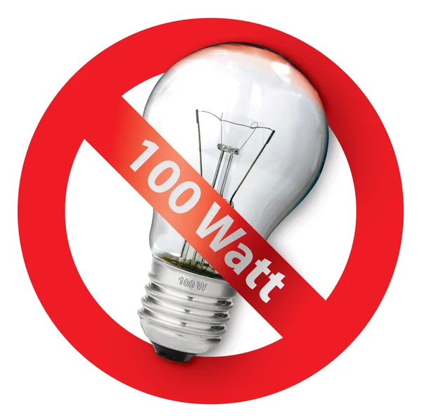 stock image Ban for Old-style 100-watt light bulbs