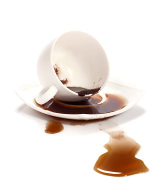 Spilled coffee and guesswork clipart