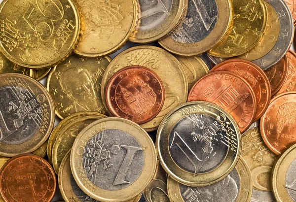 Euro munten close-up — Stockfoto