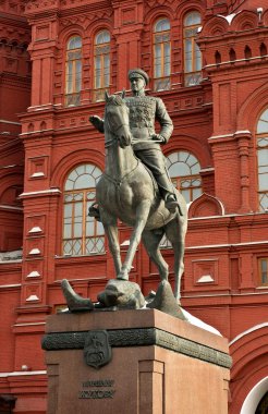 Monument to marshal Zhukovu. clipart