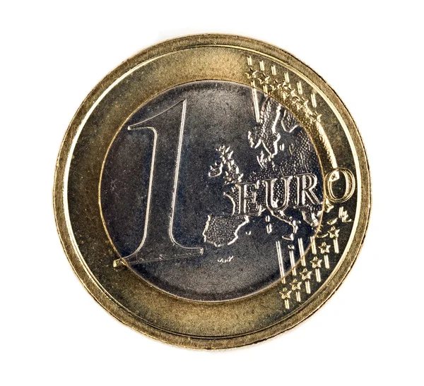 Euromunt op een witte achtergrond — Stockfoto