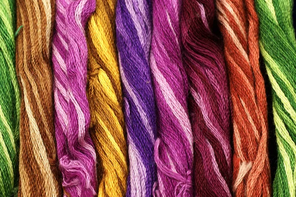Background of colour threads — Stock Photo, Image