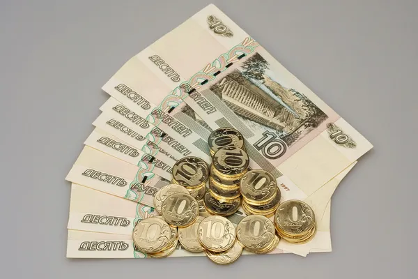 Oude en nieuwe Russische geld — Stockfoto