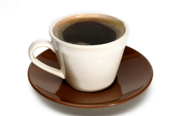 Kahvikuppi valkoisella pohjalla — kuvapankkivalokuva