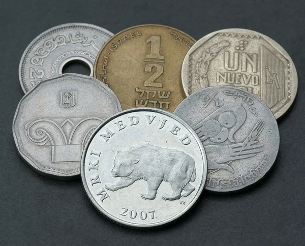 Rare coins of the different countries — Stock Photo, Image