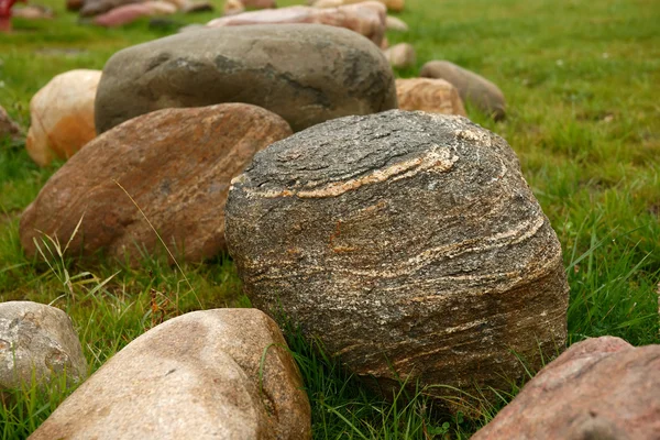 stock image Stones on a green grass