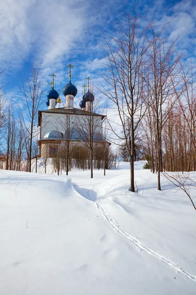 Ruský venkovský kostel v zimě Stock Snímky