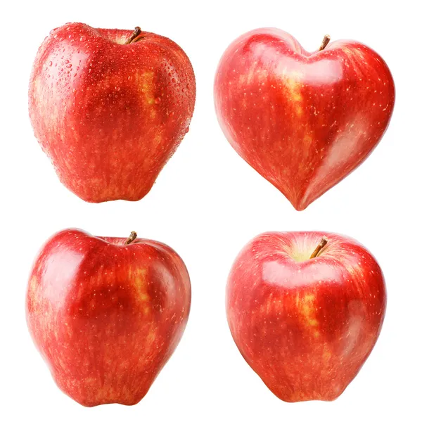 Manzana roja en forma de corazón —  Fotos de Stock