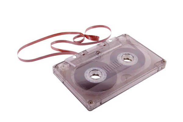 Obsolete music storage. Old audio cassette and tape — Stock Photo, Image