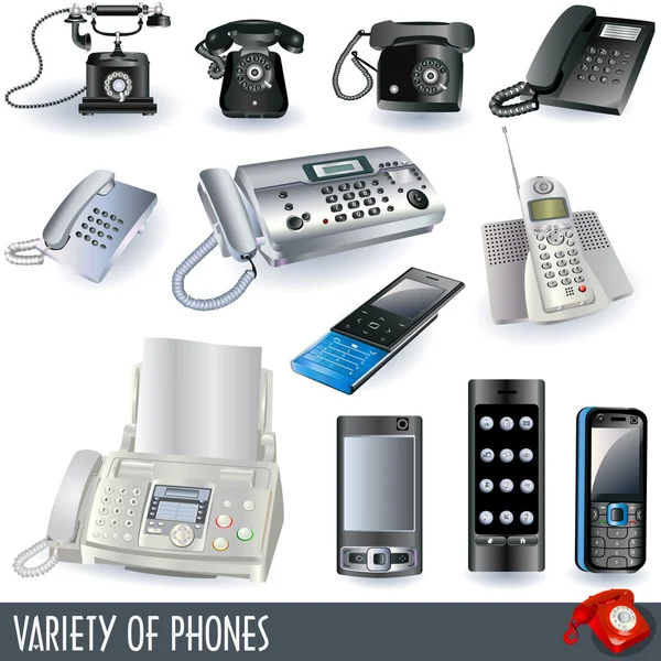 Sammlung von Telefonen — Stockvektor