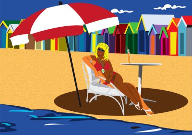 At the beach clipart