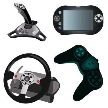 Gaming device icon set clipart