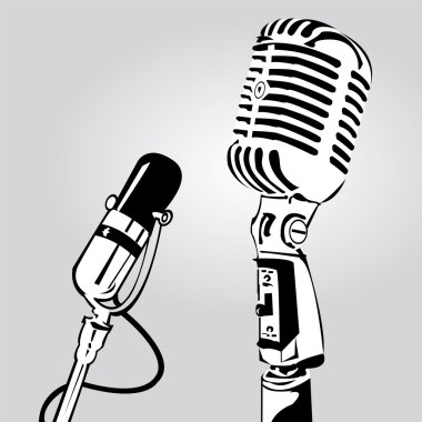 Interview with microphone clipart