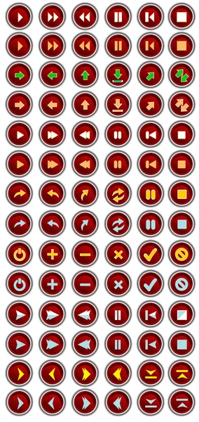Conjunto de botões vermelhos — Vetor de Stock