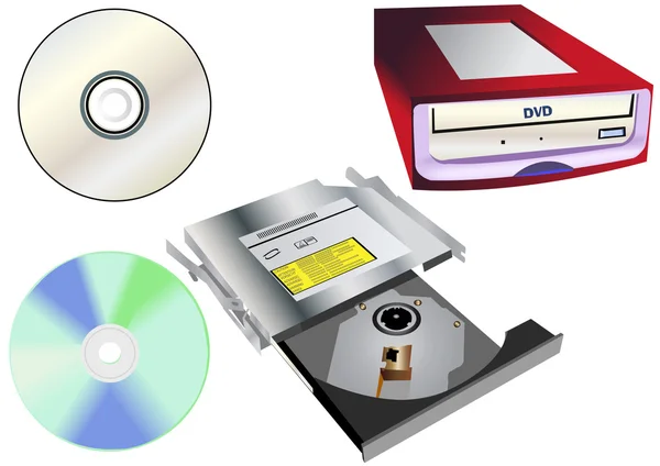 CD- und DVD-Symbole — Stockvektor