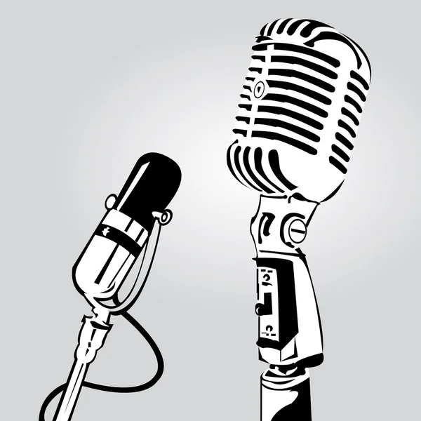 Interview with microphone — Stock Vector